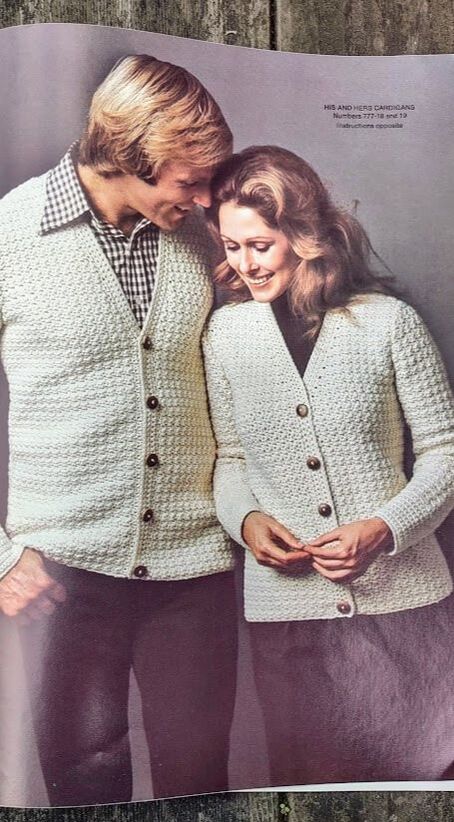 Columbia Minerva His and Hers Cardigans in cream with brown buttons