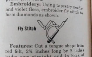Fly stitch - embroidery instructions for Alligator scales