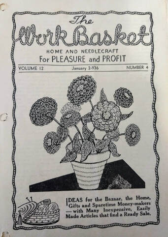 Workbasket Magazine January 1947 cover crochet Zinnias