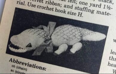 Alligator in Crochet from Workbasket Magazine March 1974