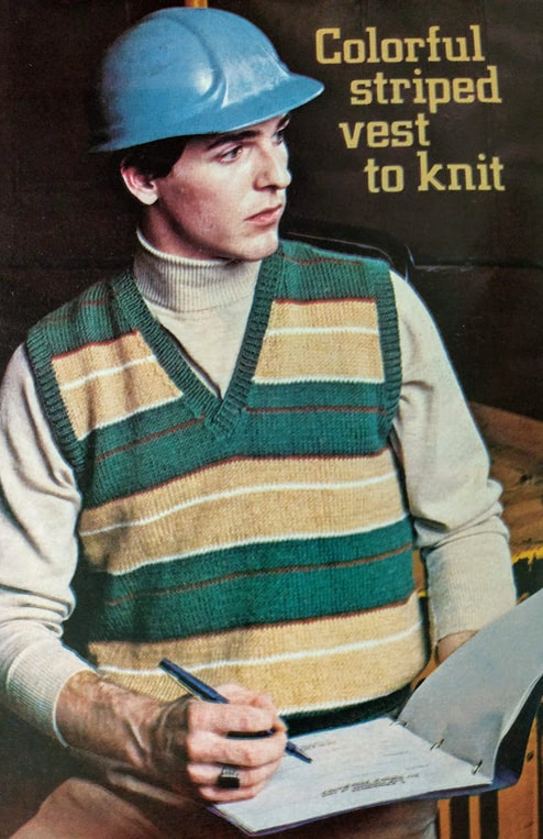 April 1980 Workbasket Magazine photo of a vest to knit