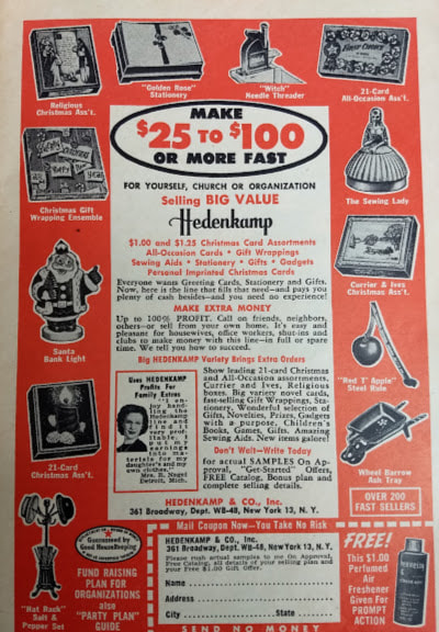 Vintage ad for Hedenkamp cards