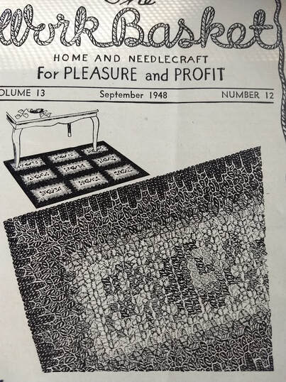 Cover photo of Workbasket Magazine September 1948 Vintage Rose Rug crochet pattern featured